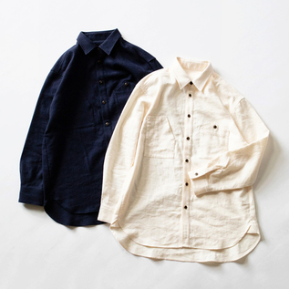 COTTON LINEN WOOL WORK SHIRT