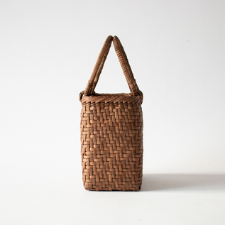 受発注】山ぶどうかごバッグ2分巾 レザーハンドル付き／宮本工芸