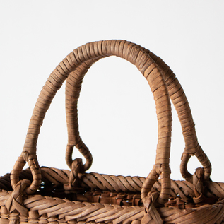 受発注】山ぶどうかごバッグ2分巾 レザーハンドル付き／宮本工芸