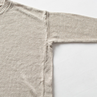 リネンクルーネックニットプルオーバー(BEIGE) リネンクルーネックニットプルオーバー(BEIGE)