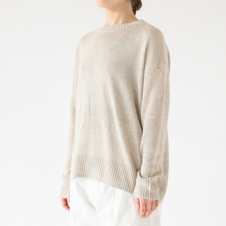 リネンクルーネックニットプルオーバー／C.T.plage（シーティー