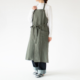 WOOF リネンエプロン グリーン リネンエプロン WAKU／woof（ウーフ）｜愛着を持ってずっと使いたい