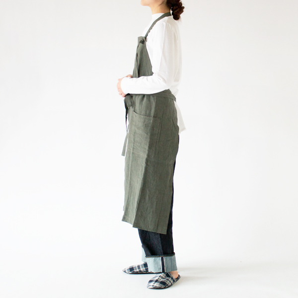 付属の首紐を取り付けてフルエプロンとして(KHAKI)