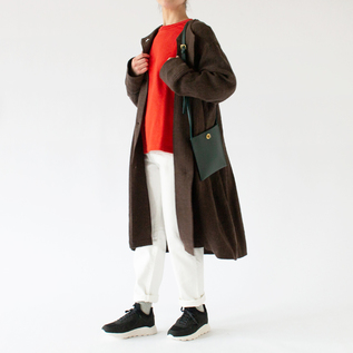 ナチュラルダイリネンウール ノーカラーライトコート／ZUTTO（ズット