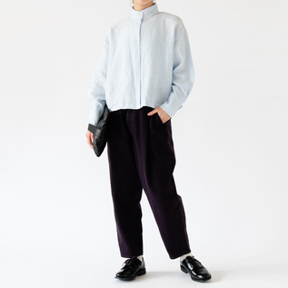 綿 刺子織 タックテーパードパンツ／FACTORY（ファクトリー）｜愛着を