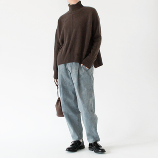 綿 刺子織 タックテーパードパンツ／FACTORY（ファクトリー