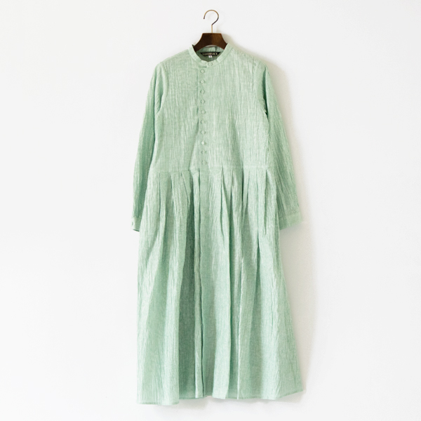 アシンメトリー バンドカラーワンピース(GREEN)