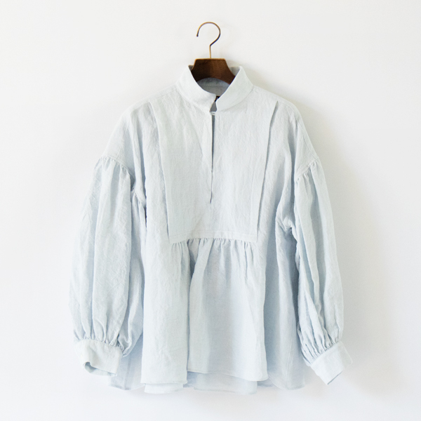 スタンドカラープルオーバー ボサムシャツ(SAX) スタンドカラープルオーバー ボサムシャツ(SAX)