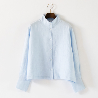 リネン スタンドカラーシャツ SETTO LINEN OKKAKE SHIRT SETTO（セット）の「LINEN OKKAKE SHIRT SS：スタンドカラー半袖リネン