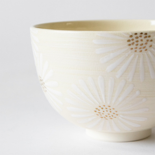 抹茶碗 白菊刷毛目銀彩／西川貞三郎商店（にしかわていざぶろうしょう