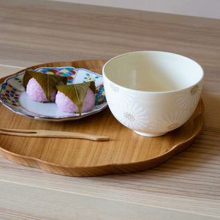 刷毛目抹茶碗　美術品 抹茶碗 白菊刷毛目銀彩／西川貞三郎商店（にしかわていざぶろう