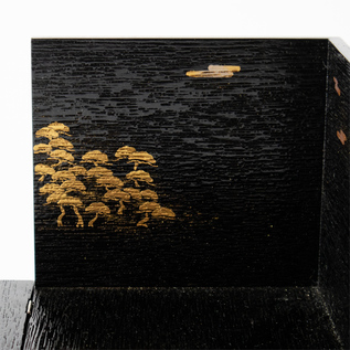 愉茶箱 黒釉白点紋（野点セット）／西川貞三郎商店（にしかわてい