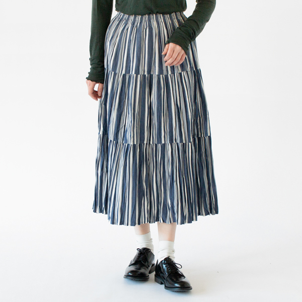 身長162cm(STRIPE NAVY WHITE/3段レイヤー)
