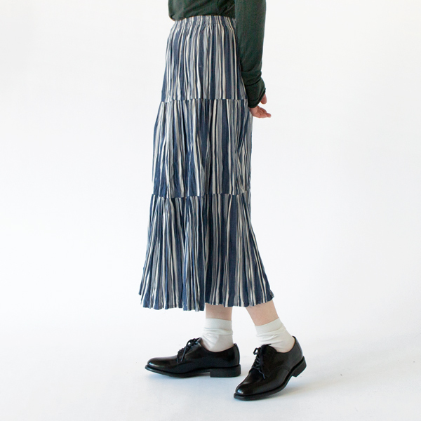 身長162cm(STRIPE NAVY WHITE/3段レイヤー)