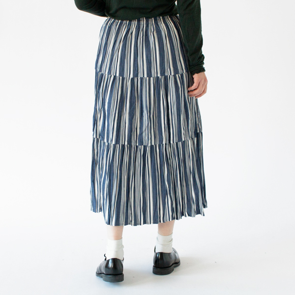 身長162cm(STRIPE NAVY WHITE/3段レイヤー)