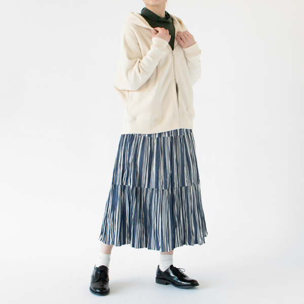 身長162cm(STRIPE NAVY WHITE/3段レイヤー)
