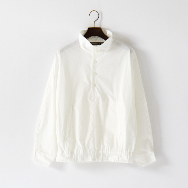 タイプライター ハイカラーシャツブルゾン(WHITE)