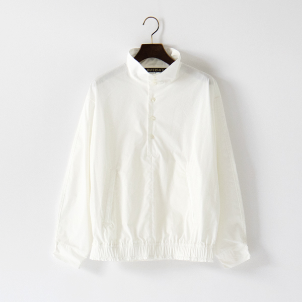 タイプライター ハイカラーシャツブルゾン(WHITE)