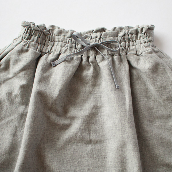 ウエストはゴム＋紐仕様(TOP GRAY)