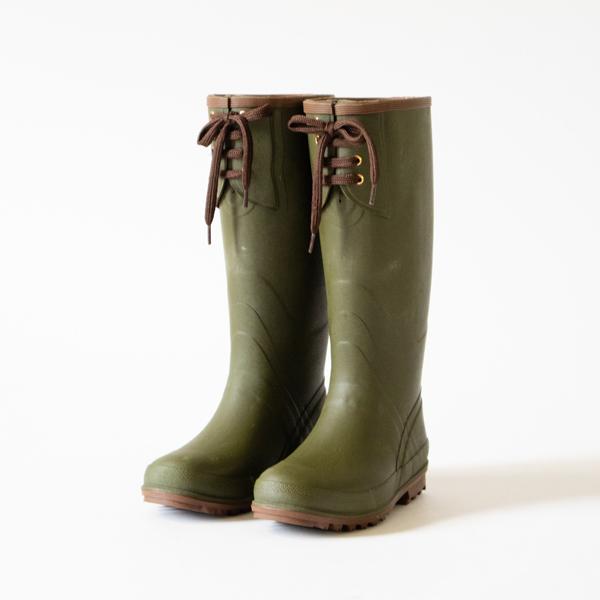 レースアップラバーブーツOLIVE