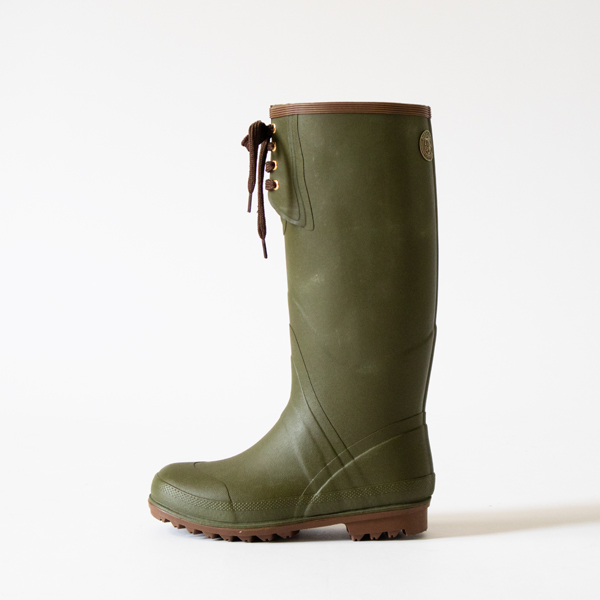 レースアップラバーブーツOLIVE