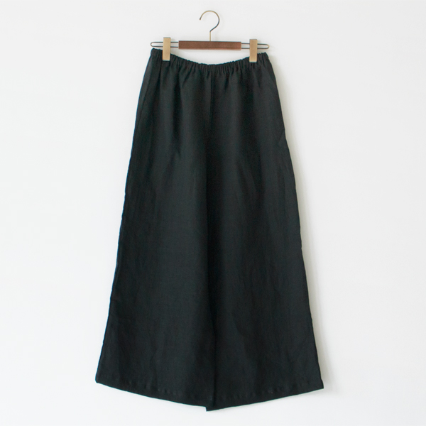 リネンイージーパンツ（ペチパンツ）(BLACK)