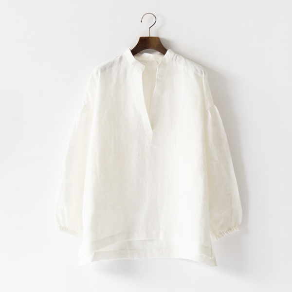 プラットエアーイン リネンカフタンブラウス(OFF WHITE)