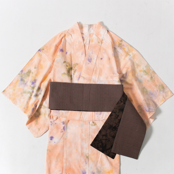 浴衣 SUNSET orange marble　※帯は別売りです。