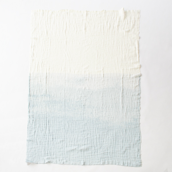 海と空のリネンブランケット　WHITE BLUE