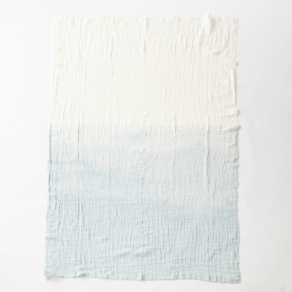 海と空のリネンブランケット　WHITE BLUE
