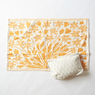 POUCH-WHITE TOWEL-YELLOW POUCH-WHITE TOWEL-YELLOW