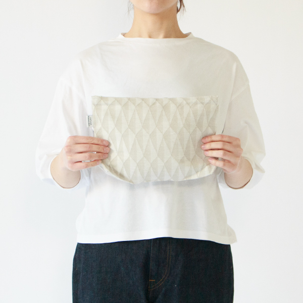 ポーチ　POUCH-WHITE TOWEL-YELLOW 