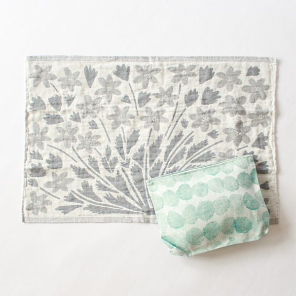POUCH-BLUE TOWEL-GREY