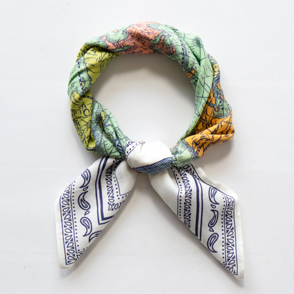 コットンシルクスカーフ MAPPEMONDE(WHITE)