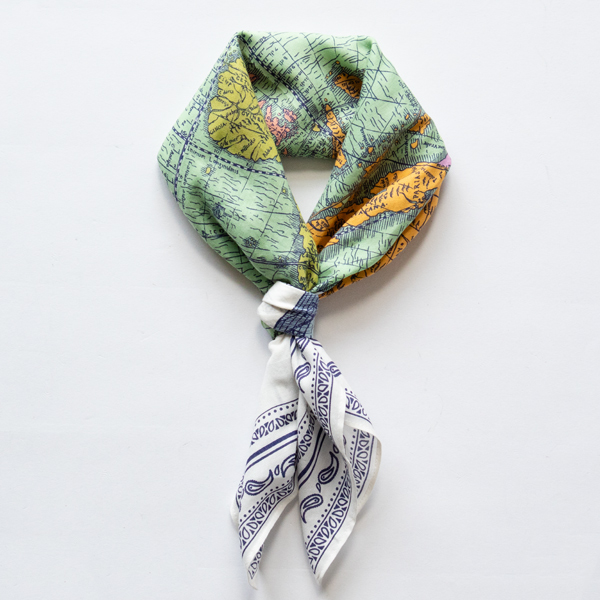 コットンシルクスカーフ MAPPEMONDE(WHITE)