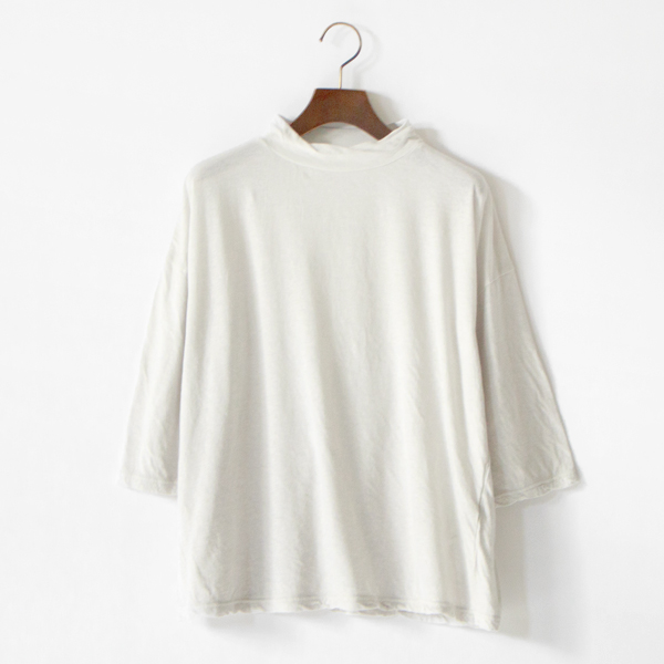 モックネック七分袖Tシャツ(VINTAGE WHITE)