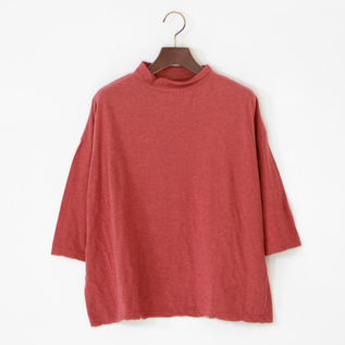 モックネック七分袖Tシャツ