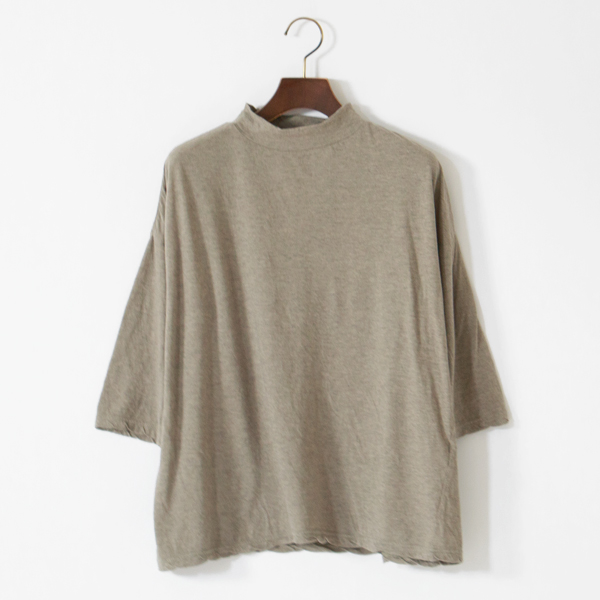 モックネック七分袖Tシャツ(OLIVE)