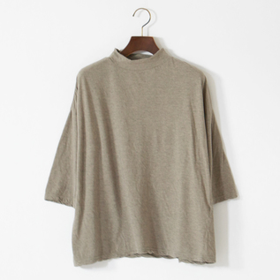 モックネック七分袖Tシャツ(OLIVE) モックネック七分袖Tシャツ(OLIVE)