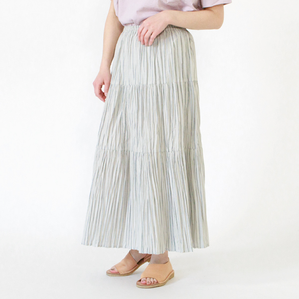 身長162cm(別注STRIPE GREY NAVY/3段レイヤー/ロング)