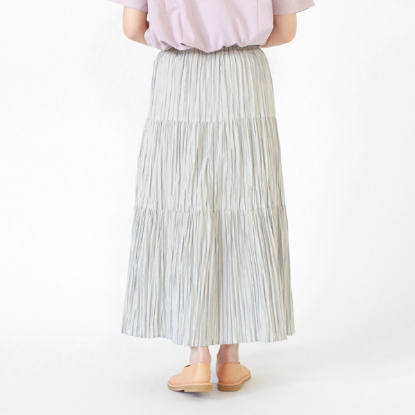 身長162cm(別注STRIPE GREY NAVY/3段レイヤー/ロング)