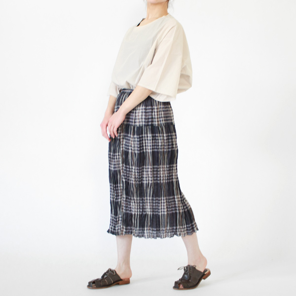 身長162cm(CHECK GREY BEIGE/2段レイヤー)
