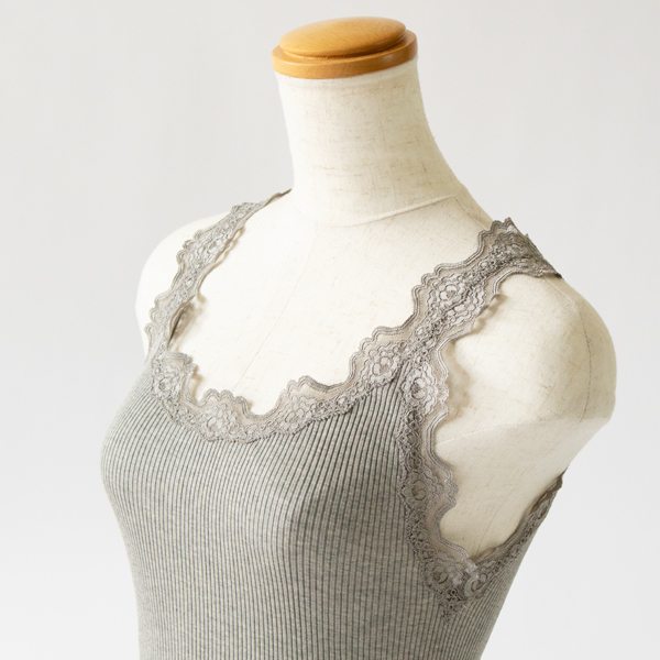 シルクレース タンクトップ LIGHTGREY