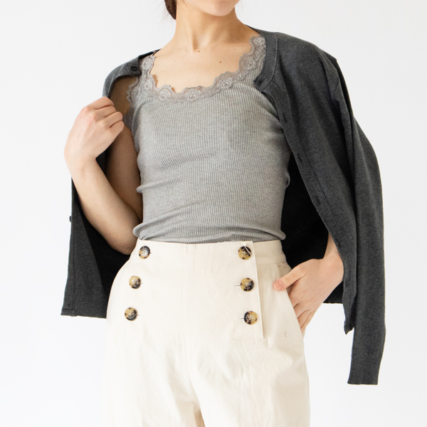 シルクレース タンクトップ LIGHTGREY