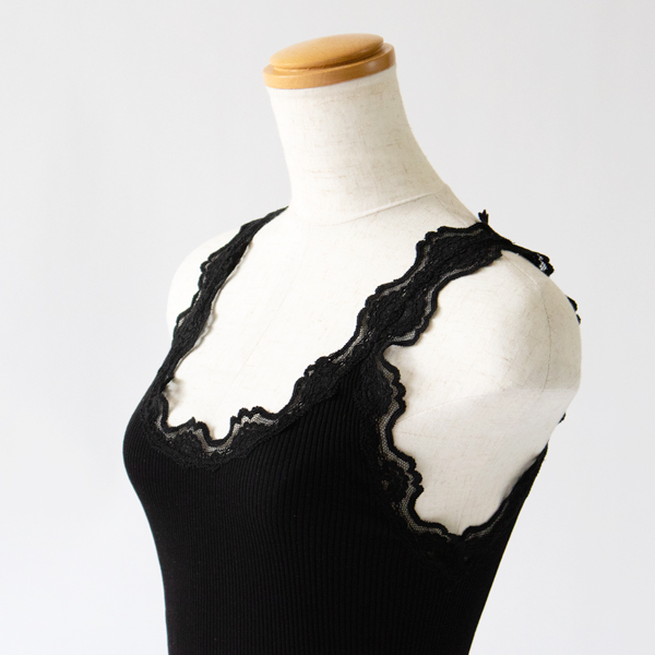 シルクレース タンクトップ BLACK