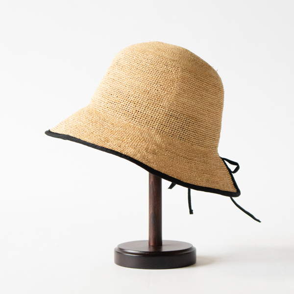 ラフィアハット nicolas(BLACK)