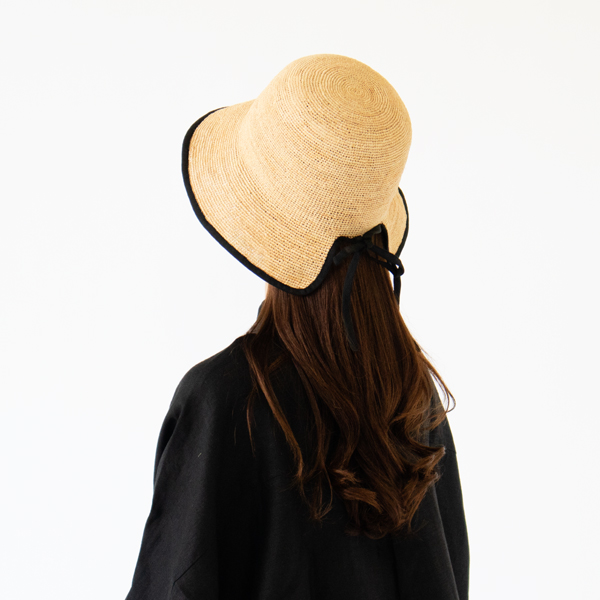 ラフィアハット nicolas(BLACK)