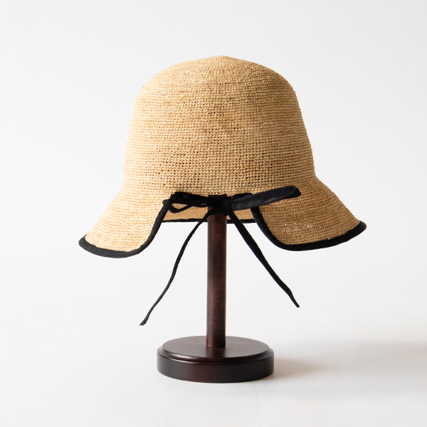ラフィアハット nicolas(BLACK)