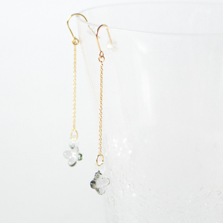 ピアス/イヤリング/ネックレス】アジサイ／HARIO Lampwork