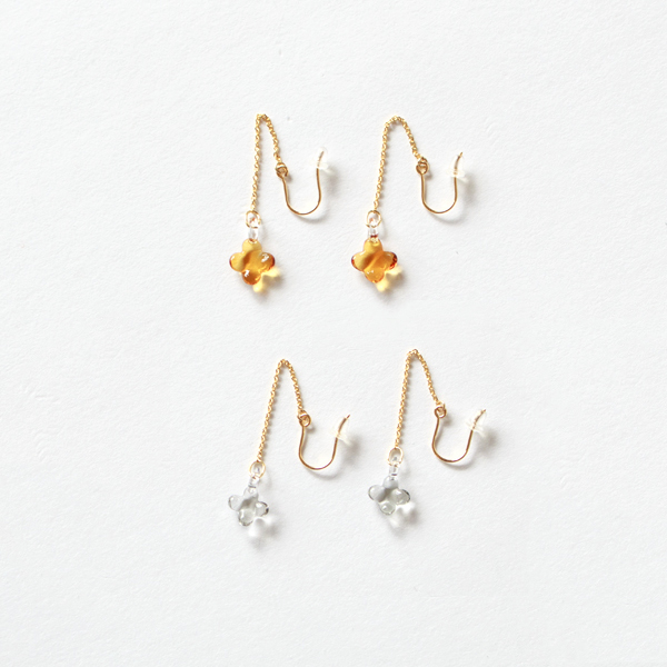 キンモクセイとアジサイのピアス